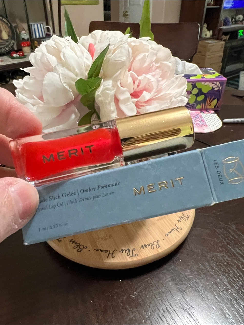 NEW MERIT  Lip Gelée in Red - Sheer Gloss Finish